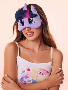 My Little Pony X SHEIN 1Pc Three-Dimensional Cartoon Sleep Shading Eye Mask, Cute Twilight Sparkle/Rainbow Dash/Pinkie Pie Three-Dimensional Shape, Exquisite Embroidery, Effective Shading, Soft Fabric,Gift Ideas
