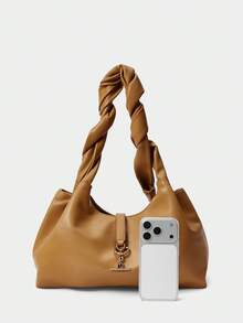 SHECARRY DAMVÄSKA Enkelaxelväska Brun Mjuk För Pendling - Brun - Visa 6