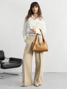 SHECARRY DAMVÄSKA Enkelaxelväska Brun Mjuk För Pendling - Brun - Visa 9