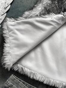 Easelle 女士休闲毛绒背心，白色和灰色 - 灰色 - 查看 4