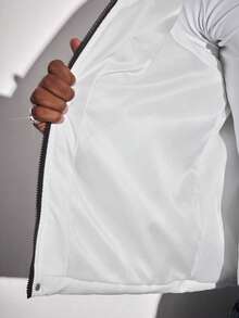 ROMWE MEN Spring Casual Graphic White Men'S Letter Print Zip Front Casual White Vest - White - View 9