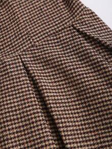 Sweetra 女士优雅高端时尚甜美贵族风办公室/约会复古格纹西装外套和褶裥连衣裙两件套，秋冬款