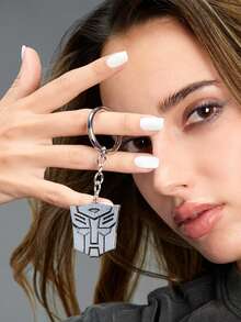 Transformers X SHEIN 時尚復古鋅合金英雄卡通鑰匙圈包包吊飾，適合掛包、掛鑰匙，禮物、收藏紀念，送禮好物 - 復古銀色 - 查看 3