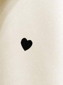 INAWLY 女士新款加绒加厚圆领长袖套头毛衣，心形刺绣，冬季服装 - 杏色 - 查看 6