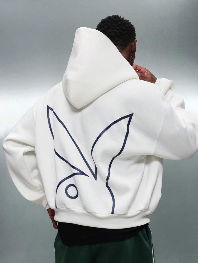 PLAYBOY X SUMWON Full-Zip Hoodie With Drawstring And Pocket