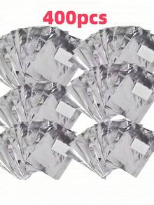 300 片铝箔指甲油卸甲棉片，吸水布块，2 英寸 x 3 英寸尺寸，适合家庭美甲和沙龙使用，可卸除凝胶指甲油、普通指甲油和亚克力指甲。 - 銀色 - 查看 12