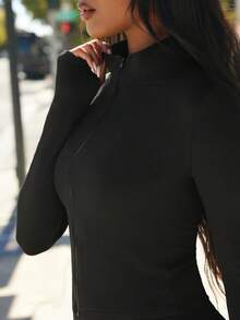 Eassivo Chaqueta deportiva ajustada de color liso informal