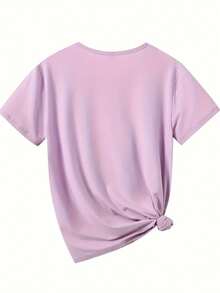 Camiseta festiva para mujer con estampado divertido de árbol colorido, material cómodo, ajuste holgado, cuello redondo, manga larga, primavera verano, para evento casual y fiesta - Púrpura malva - Ver 3