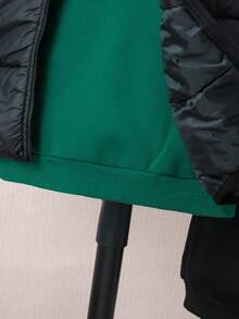 3pcs/Set Young Boys Casual School Style Comfortable & Fashionable Practical Soft Thick Hoodie Vest, Crew Neck Fleece Sweatshirt And Pants, Suitable For Daily Wear, School, Outings, Sports, Autumn/Winter - Green - View 8