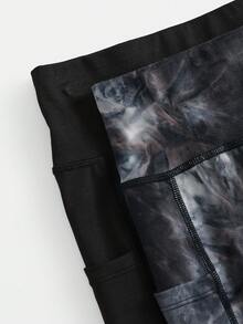 Girlism Quần legging có túi đựng điện thoại đa năng, thoải mái, tối giản, dành cho bé gái tuổi teen, nhiều mẫu - màu đen - Xem 4