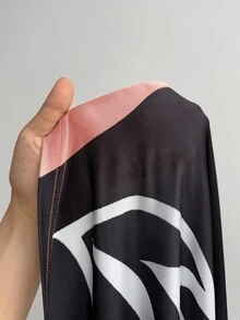 SHEIN CURVE+ 大码女式碎花圆领修身短袖优雅长连衣裙，适合外出、办公、通勤、日常休闲穿着、约会、春夏穿着。 - 粉色 - 查看 6