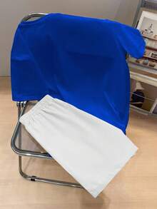 Manfinity Joysei 2 件套：休闲骑马者剪影印花修身针织短袖 T 恤和梭织短裤，适合男士，是送给男朋友的理想礼物，舒适服装 - 彩色 - 查看 3