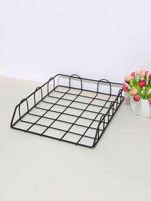 A4 Desktop File Organizer Rack, Removable Tabletop Study & Office Document Storage Metal Stand, Stackable Metal Desk Letter Tray/A4 Paper Holder, File Organizer For Office, School, Home,School Supplies,Back To School