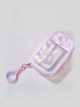 Kawaii 1 pieza Botella rociadora de 45ml de PP con estampado de lazo de cereza, para tónico u otros usos, de vuelta a la escuela