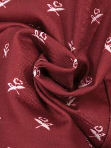 Vestido lindo con mangas abullonadas y estampado floral pequeño para niña - Burdeos - Ver 9