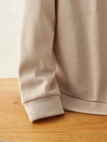 Manfinity BRENVOR Men's Letter Graphic Crew Neck Long Sleeve Casual Knit Sweatshirt, Couple Things - Camel - View 5