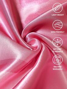 HELLO KITTY AND FRIENDS | SHEIN 2件套可爱蝴蝶结和心形图案枕套，两种颜色，塔夫绸面料，舒适凉爽 - 粉色 - 查看 3