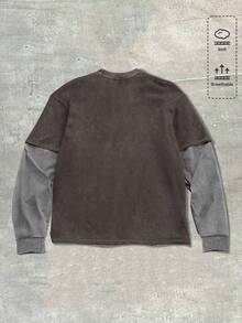 ROMWE MEN Street Life Spring Casual Graphic Men'S Star Print Round Neck Casual Loose Long Sleeve T-Shirt - Multicolor - View 2