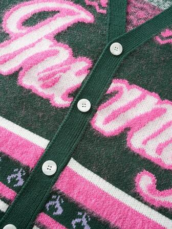 Street Life Men's Jacquard Knit Cardigan, Loose Fit