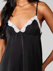 MISSGUIDED Rochie mini cu dantelă, cu mânecă scurtă, pentru petreceri de seară - Negru - Vizualizare 6