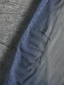 ROMWE MEN Street Life Men's Light Blue Punk Fashion Belted Loose Fit Retro Curved Casual Jeans - Dark Wash - View 8