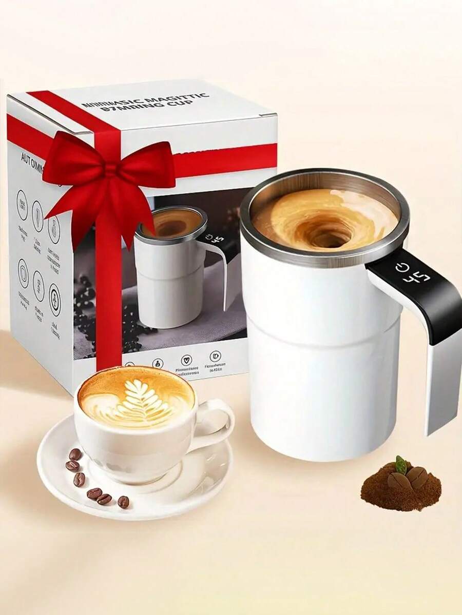 JMMO Digital Smart Temperature-Measuring Magnetic Automatic Stirring Cup Electric Coffee Cup, Milkshake Cup, Fitness Protein Shaker Cup