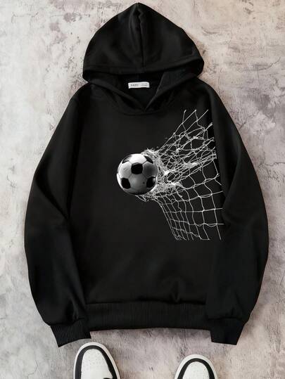 Coolqubz 青少年男童足球运动衫，休闲百搭套头衫