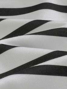 Cozy Pixies 新生女婴条纹图案装饰翻领长袖半开襟套头衫