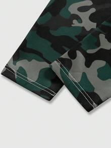 ROMWE MEN Street Life 男士字母迷彩印花圆领休闲宽松长袖T恤 - 彩色 - 查看 4