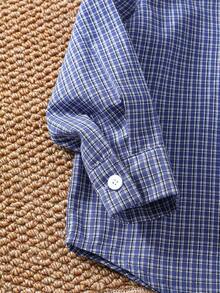 Mirajuku 3pcs Young Boys' Spring/Autumn Plaid Collar Long Sleeve Cardigan, Sleeveless Vest And Denim Pants Set, Suitable For Outings, Casual, Daily, School And Gatherings