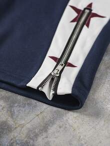 Men's Elastic Waist Star Print Casual Pants With Pockets - Multicolor - View 5