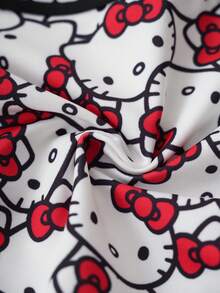 HELLO KITTY AND FRIENDS | SHEIN 女式全印花撞色滚边字母腰带舒适内裤 - 白色 - 查看 4