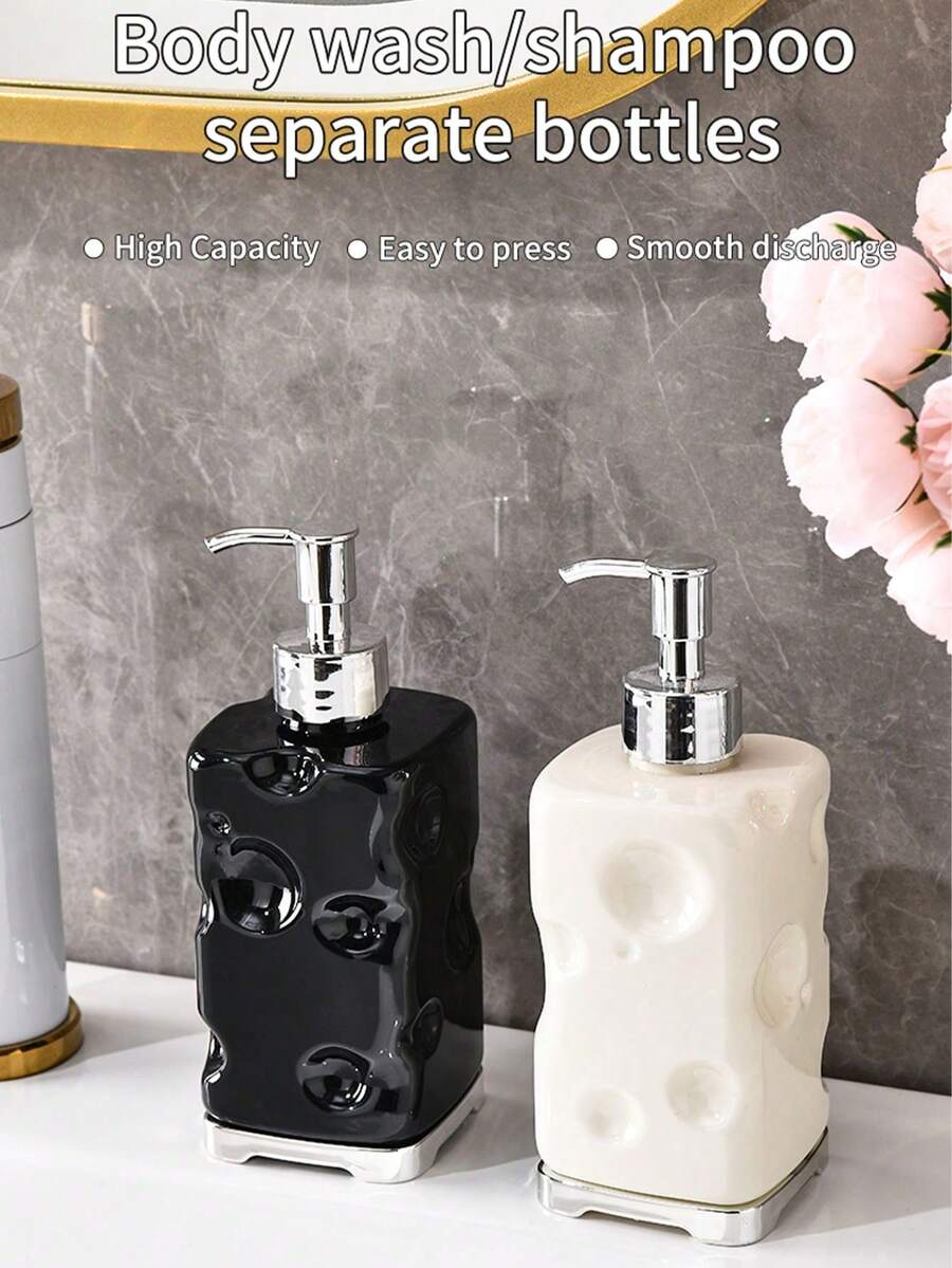 1 pieza Dispensador de botella recargable para jabón líquido/champú/tónico para baño, botella con bomba de presión para gel de ducha y cosméticos, decoración de baño para el hogar, decoración de otoño, de vuelta a la escuela - Multicolor - Ver 1