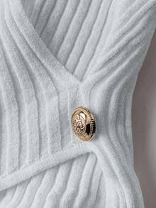 Franclia Atasan Pullover Rajut Elegan Wanita, Kasual & Serbaguna, Gaya Prancis Romantis, Cocok untuk Musim Gugur/Musim Dingin - Grey - View 7