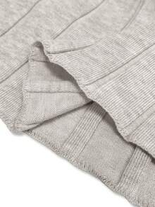 Selianne Vestido de suéter largo de unicolor acanalado para mujer - Albaricoque - Ver 4
