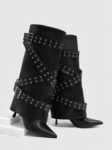 CUCCOO SZL Bottes hautes à bout pointu et talons hauts pour femmes