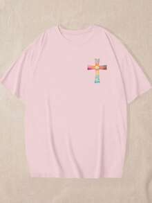 INAWLY 女式夏季日落印花海滩短袖圆领 T 恤，度假装