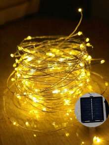 1pc Solar Fairy Lights Outdoor, Copper Wire LED Light String, Holiday Party Garden Decoration Light - Multicolor - View 1
