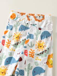 SHEIN 4pcs/Set Baby Boy Cute Casual Cartoon Pattern Colorblock Knit Long Sleeve Pajama Set, Basic Multi-Pack - Multicolor - View 7