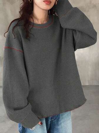 FRIFUL بلوزة نسائية بياقة طاقم وأكمام منسدلة، قصة فضفاضة، لون أحادي مع تريم متباين، بلوزة كاجوال، أكمام طويلة للنساء