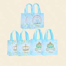 Prince And Princess Party Favor Bags With Handles Prince Princess Goodie Gift Candy Birthday Candy Goodie Bags For Gender Reveal Party Baby Shower Wedding Supplies - Multicolor - View 13