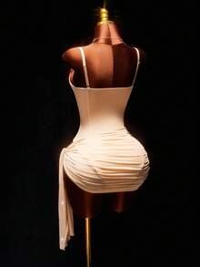 Amplova Váy suông màu nude bóng đính đá lấp lánh dành cho nữ, gợi cảm và sang trọng, thích hợp cho Giáng sinh, tiệc Halloween, mặc hàng ngày, hẹn hò, thu/đông - Nhiều màu - Xem 10