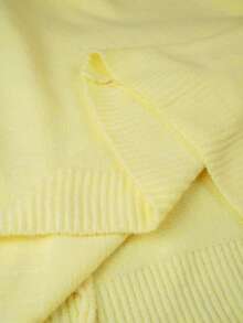 Elenzga Women's Elegant Lace Trim Long Sleeve Loose Fit Flattering Plus Size Sweater Dress, Outerwear, Women's Winter Dress - Yellow - View 8