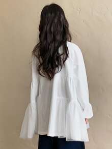 DAZY Tween Girls Crew Neck Knit Printed Mesh Patchwork Long Sleeve T-Shirt, Fall