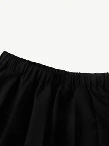 Maija Kids Young Girl Knitted Contrast Color 3D Floral Long Sleeve Jacket And Pleated Skirt Casual Suit - Black and White - View 6