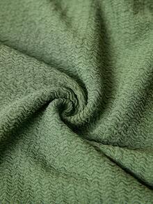 Travachic Pantalones anchos de punto texturizado verde con cintura elástica y cordón, con bolsillos, para mujer de talla grande