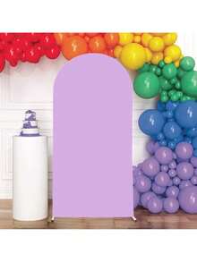 Arch Backdrop,Wedding Arch Cover 2 Sided Spandex Fitted Fabric Arch Backdrop Dome Arch Backdrop Fabric For Birthday Party Wedding Arch Stand Decoration - Lilac (Stand Not Included, Fabric Backdrop Only) - Mauve Purple - View 3