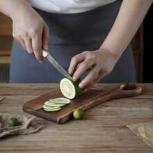 Zazumi Cirelle 1pc, Acacia Wooden Cutting Boards With Handle, Rustic Cheese Charcuterie Serving Planks, Kitchen Butcher Blocks, Washable Fruit Boards, Kitchen Use, Rama Kitchen Essentials, Mother's Day Gift, Thanksgiving Day, Family Dining, Party Use, Housewarming Gift - Multicolor - View 7