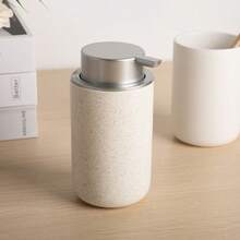 泡沫分配器 - 1 个简约风格手动按压式陶瓷皂液器，带泵头，可装洗发水、沐浴露、洗手液、护发素、厨房清洁剂、乳液等，适用于浴室、酒店、民宿、厨房、水槽、家居用品（13.5盎司/400毫升） - 彩色 - 查看 2