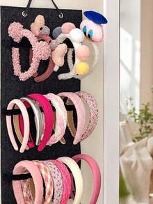 1pc Hair Accessories Bow Storage Box, Large Capacity, Can Store Ribbons, Bows, Hair Accessories Storage Display, Equipped With A Sturdy Rope, Can Be Hung On The Wall Of The Room - Hairband Storage Bag - View 7